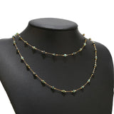 Assorted Gemstone Beads with Stainless Steel Chain for DIY Jewelry Making