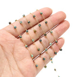 Assorted Gemstone Beads with Stainless Steel Chain for DIY Jewelry Making