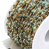 Assorted Gemstone Beads with Stainless Steel Chain for DIY Jewelry Making