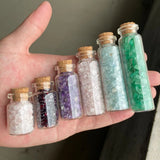 Mini Natural Crystal Quartz Stone Gravel in Glass Bottle Reiki Healing Gift