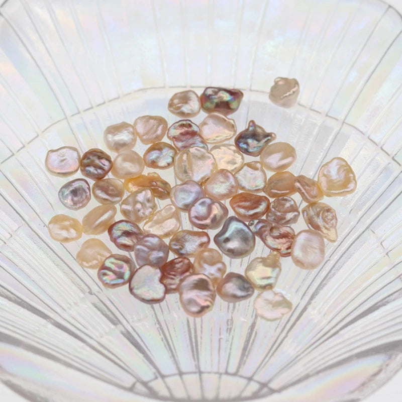 3-5MM Pink Purple Freshwater Pearl Baroque Nail Material Beads