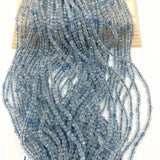 3MM Aquamarine Faceted Round Spacer Beads 15"