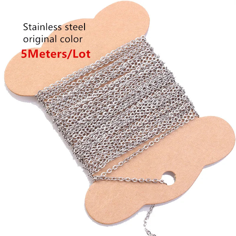 16.4ft Stainless Steel Chain Necklace Extender for Jewelry Making