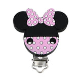 Silicone Beads Clips Cartoon Mickey Minnie BPA-Free