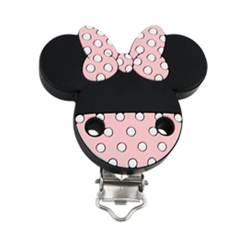 Silicone Beads Clips Cartoon Mickey Minnie BPA-Free