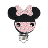 Silicone Beads Clips Cartoon Mickey Minnie BPA-Free
