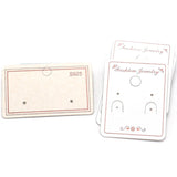 100pcs Beige PVC Earring Cards with Bent Hook