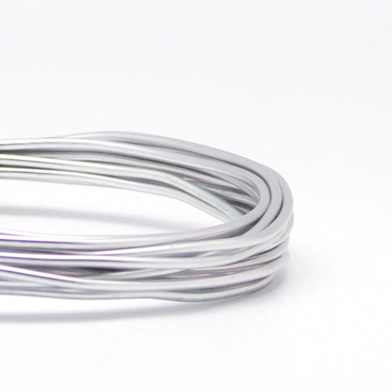 3~5m Gauge Anodized Round Aluminum Craft Wire Bright Silver Jewelry Soft Metal