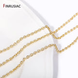 14K Plated Brass Cross Link Chains for Jewelry Making
