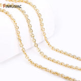 14K Plated Brass Cross Link Chains for Jewelry Making