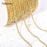 14K Plated Brass Cross Link Chains for Jewelry Making