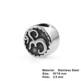 OM YOGA Stainless Steel Beads Spacer Charms for DIY Jewelry