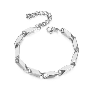 Irregular Geometry Stainless Steel Chain Bracelet for Men Women