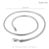 Stainless Steel Snake Chain Necklace 15-37"