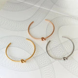 3.5mm Open Knot Cuff Bangle Bracelet For Women Jewelry