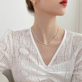 Freshwater Pearl Choker 925 Sterling Silver Necklace Baroque Natural Beads NK120