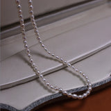 Freshwater Pearl Choker 925 Sterling Silver Necklace Baroque Natural Beads NK120