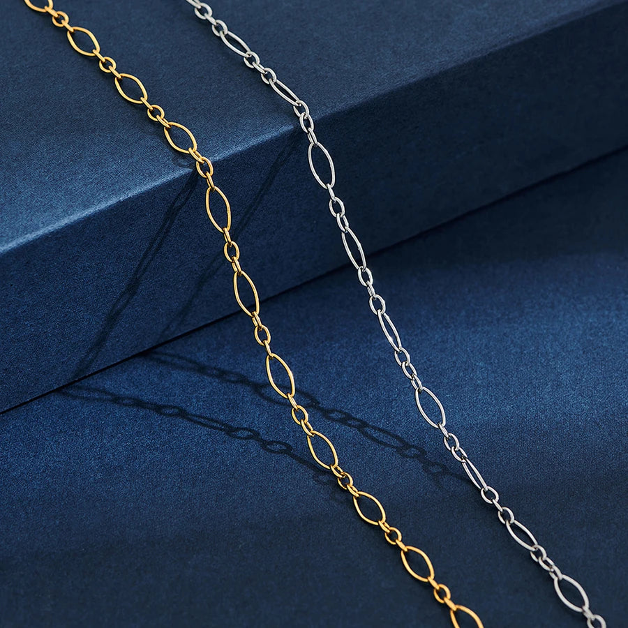 316L Stainless Steel Chain Necklace Silver Choker Jewelry for Women Men