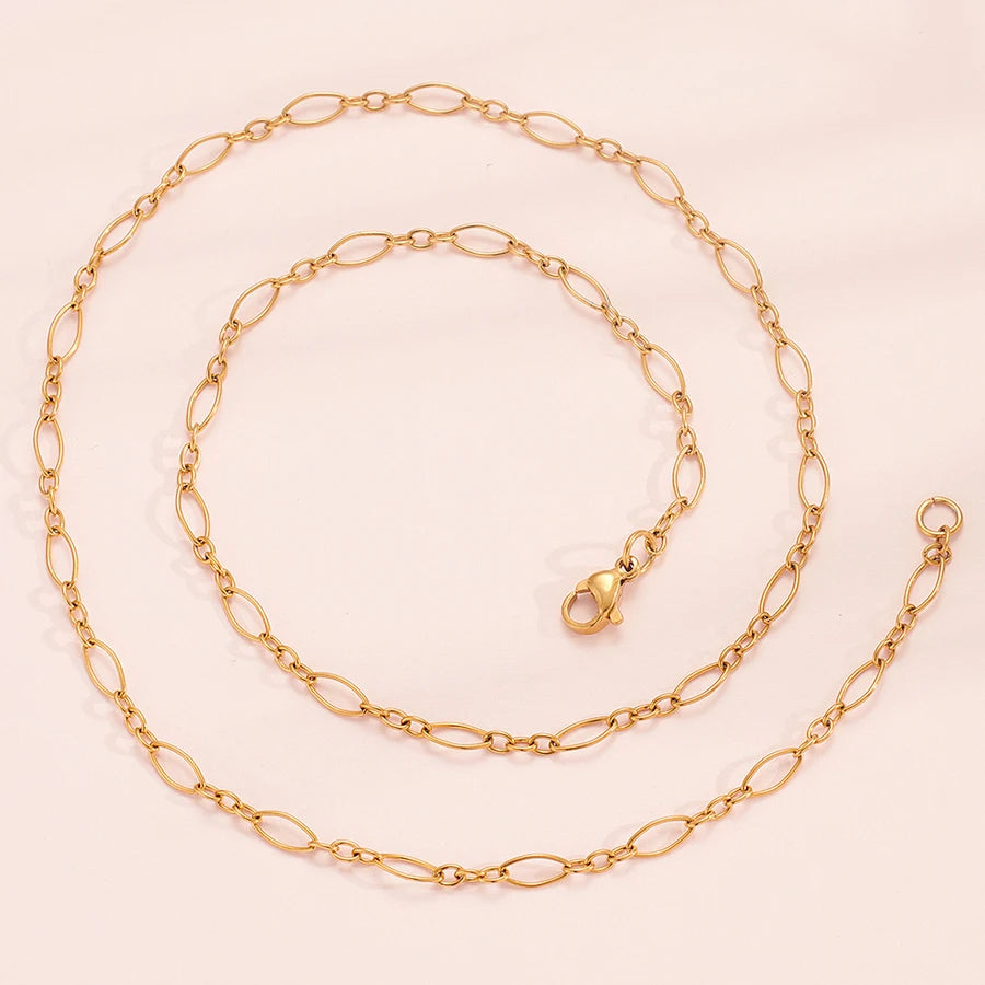 316L Stainless Steel Chain Necklace Silver Choker Jewelry for Women Men