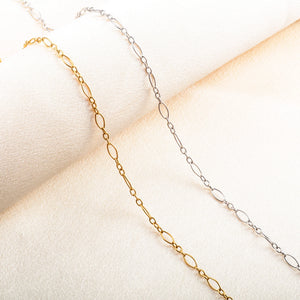 316L Stainless Steel Oval O Chain Necklace for Women Men