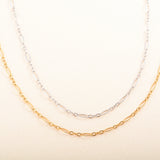 Embossed Oval O Chain Necklace Stainless Steel Jewelry