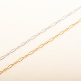 Embossed Oval O Chain Necklace Stainless Steel Jewelry