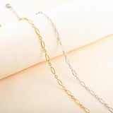 Embossed Oval O Chain Necklace Stainless Steel Jewelry