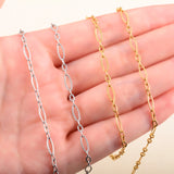 Embossed Oval O Chain Necklace Stainless Steel Jewelry