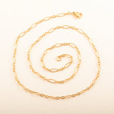Embossed Oval O Chain Necklace Stainless Steel Jewelry
