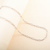 Embossed Oval O Chain Necklace Stainless Steel Jewelry