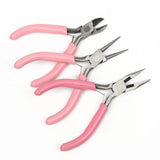 5pcs Jewelry Pliers Tool Set Stainless Steel Pink End Cutting Wire Pliers