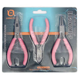 5pcs Jewelry Pliers Tool Set Stainless Steel Pink End Cutting Wire Pliers