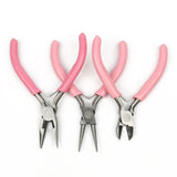 5pcs Jewelry Pliers Tool Set Stainless Steel Pink End Cutting Wire Pliers