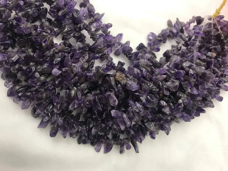 Amethysts Colour Wand Worry Stone Beads Strand 15 inches