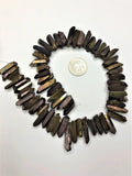 Natural Quartz Copper Colour Wand Worry stone Beads 15 inches