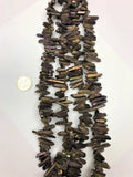 Natural Quartz Copper Colour Wand Worry stone Beads 15 inches