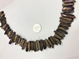 Natural Quartz Copper Colour Wand Worry stone Beads 15 inches