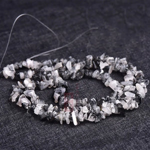 Rutilated Quartzs Beads Freeform Chips Stone Beads 32'' DIY Beads Trinket