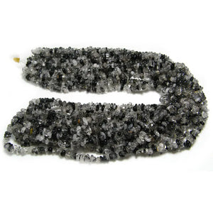 Rutilated Quartzs Beads Freeform Chips Stone Beads 32'' DIY Beads Trinket