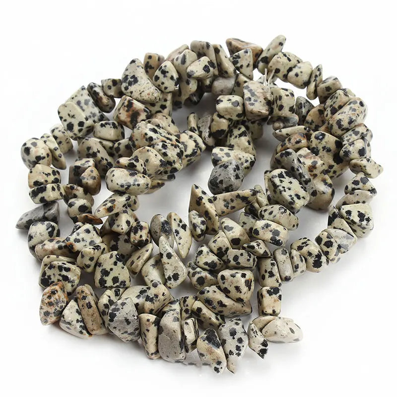 Dalmation Jasper Freeform Chips Stone Beads 32'' DIY Bracelets