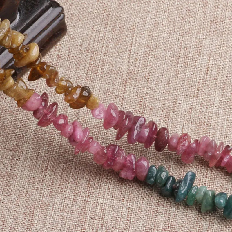 Mixed Tourmaline Beads Natural Freeform Chips Stone 15'' DIY Beads