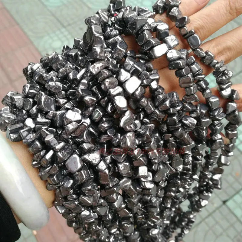 Terahertz Freeform Stone Beads 32'' DIY Jewelry Making Bracelets