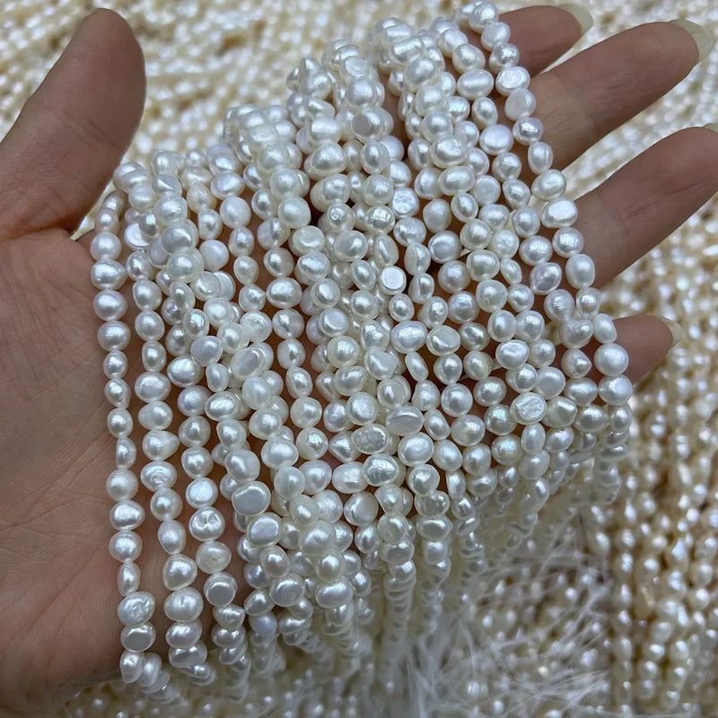 3 6 10 13mm Freshwater Pearl Round Beads Spacer Loose Beads DIY Jewelry Making