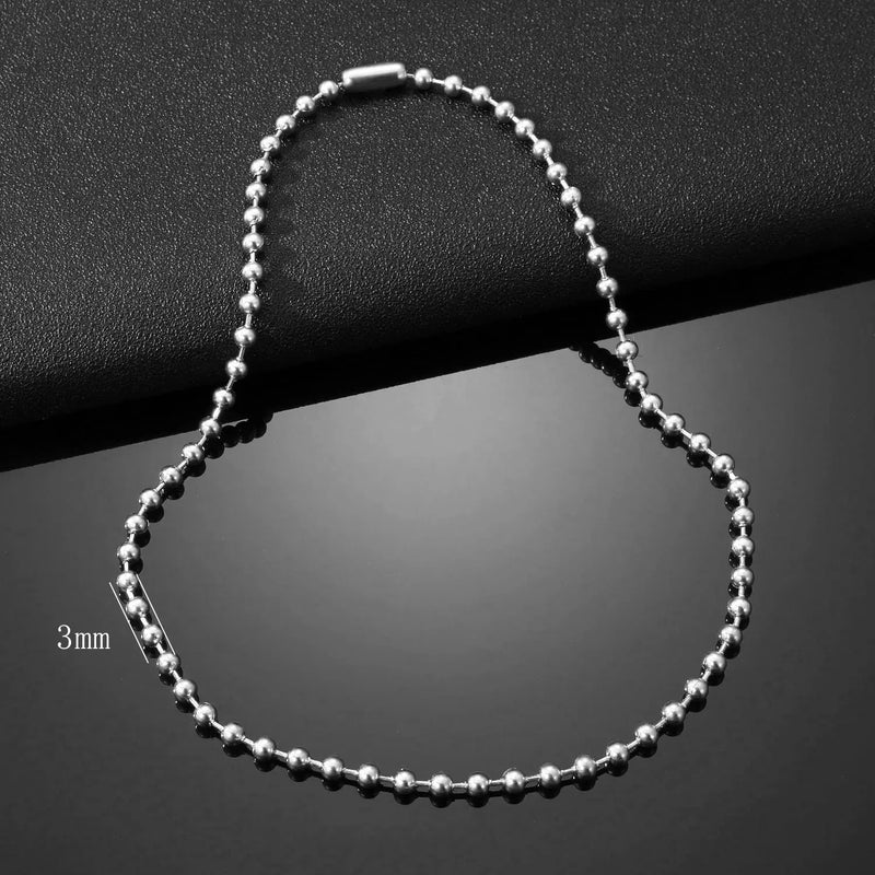 Stainless Steel Ball Bead Necklaces, Gold/Silver Big Bead Choker