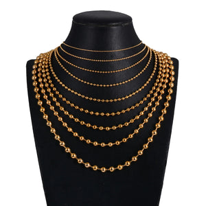 Stainless Steel Ball Bead Necklaces, Gold/Silver Big Bead Choker
