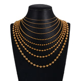 Stainless Steel Ball Bead Necklaces, Gold/Silver Big Bead Choker