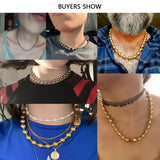 Stainless Steel Ball Bead Necklaces, Gold/Silver Big Bead Choker