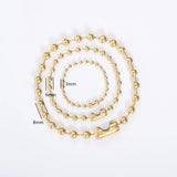 Stainless Steel Ball Bead Necklaces, Gold/Silver Big Bead Choker