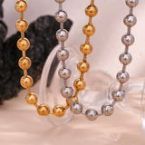 Stainless Steel Ball Bead Necklaces, Gold/Silver Big Bead Choker