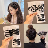 6 Pcs Solid Frosted Hair Clip Set Women Girls Barrettes Hairpins